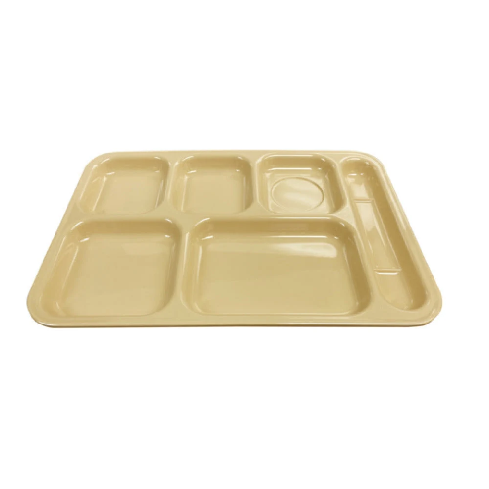 Thunder Group ML802T 14-1/2 Inch Tray Tan Melamine NSF Right Hand 6 Compartment