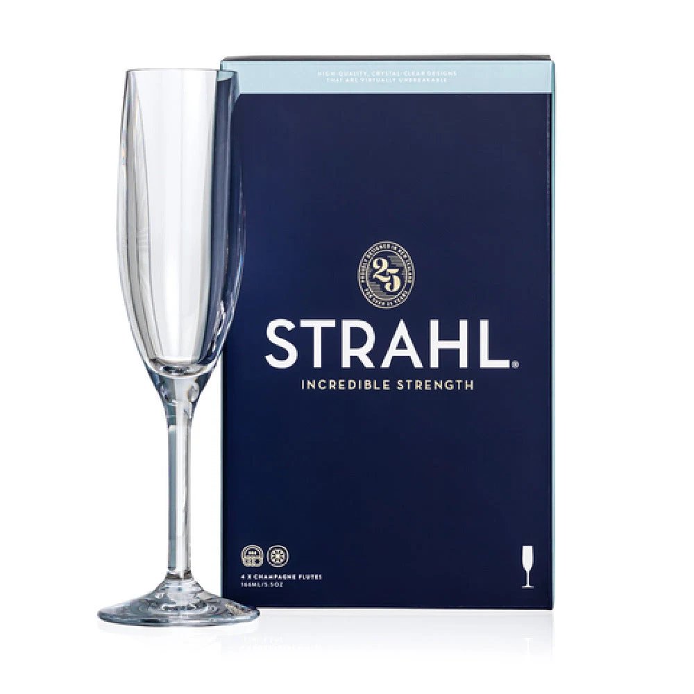 Steelite N402501 5.5 Oz Plastic Champagne Flute Clear Gift Pack 4 Packs
