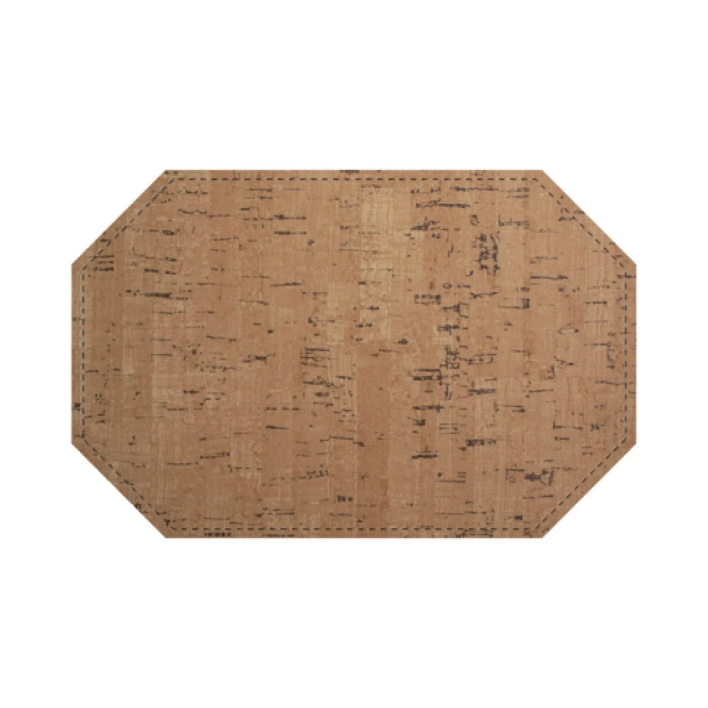 Risch TABLEMATOCT-VINO 17X11 Inch Octagon Faux Cork Placemat 25 Packs