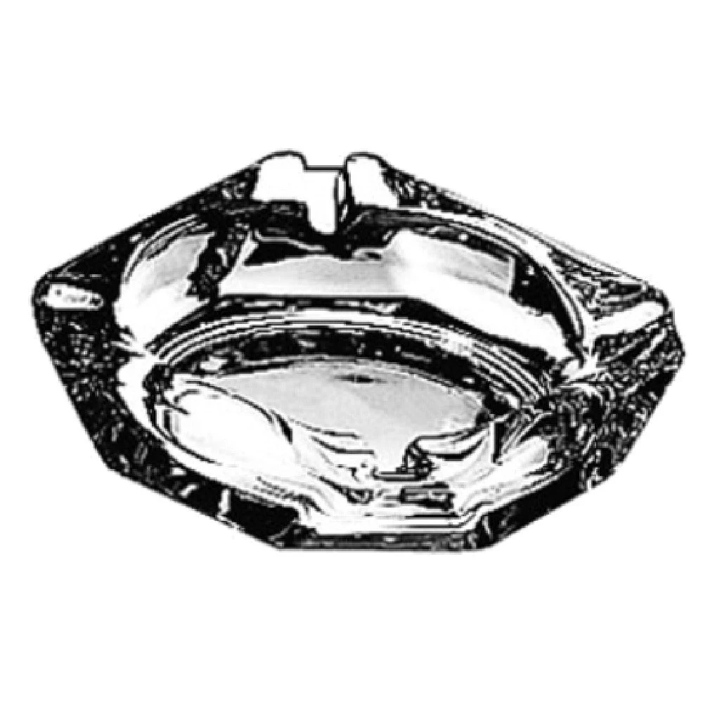 Anchor Hocking 143U 3-5/8 Inch Square Glass Ash Tray - Clear, Commercial Grade