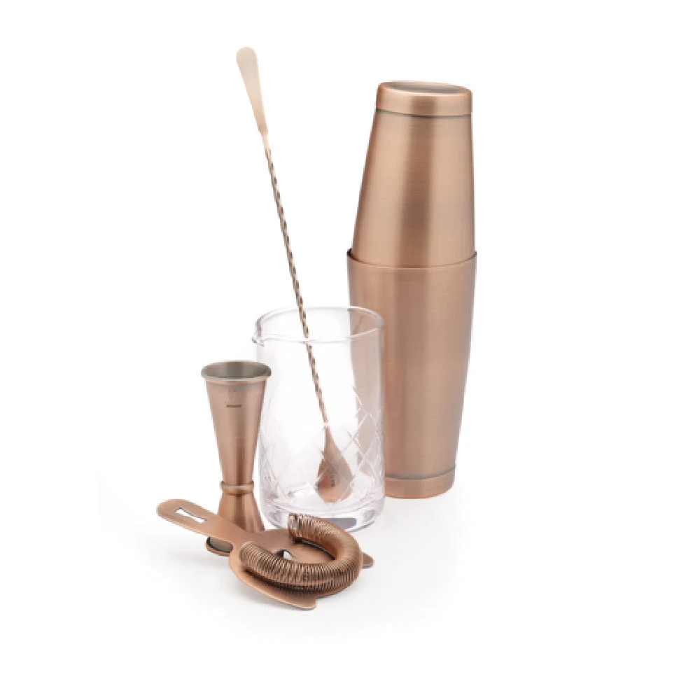 Mercer Culinary M37131ACP 18 to 28 Oz Shaker Set Mixing Glass Barware Antique Copper