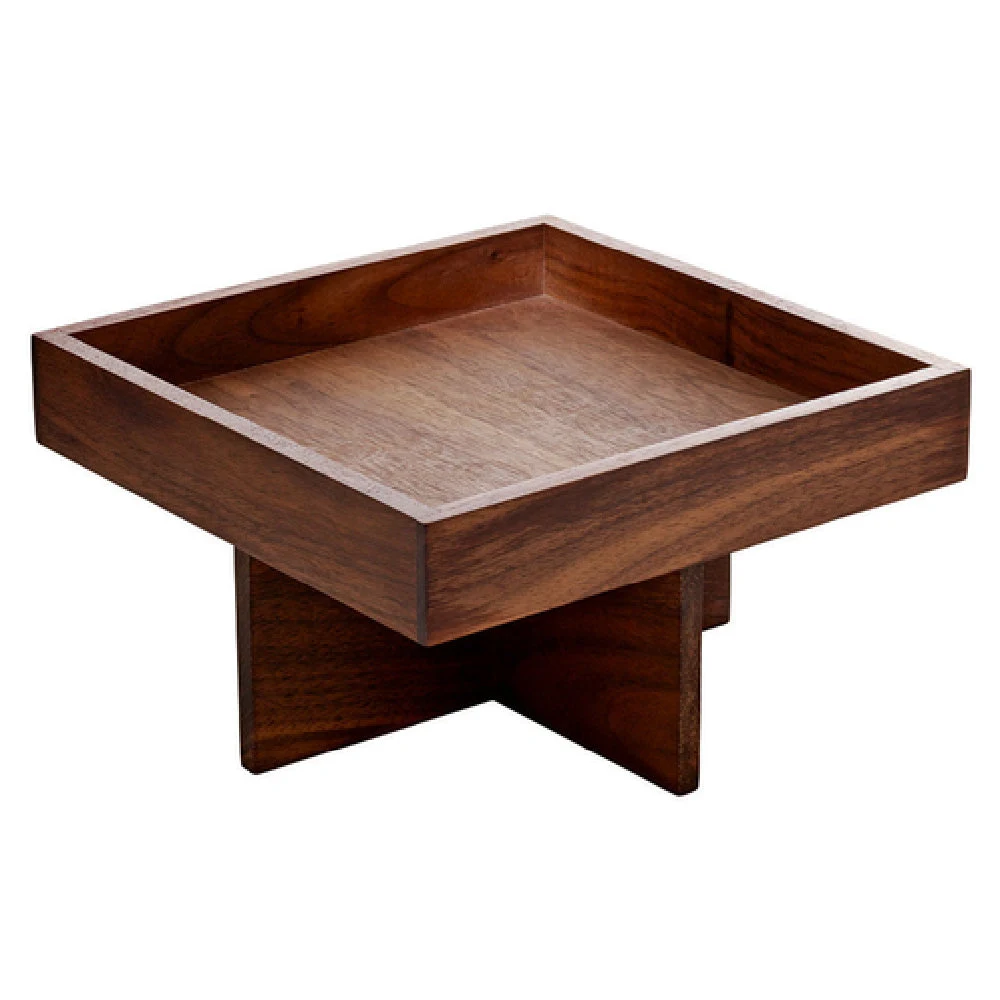 BauscherHepp P428902 7 Inch Square Menage Tray Walnut Wood Display