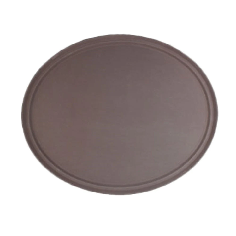 Thunder Group PLFT2700BR 22 Inch Brown Non-Skid Serving Tray Fiberglass Oval