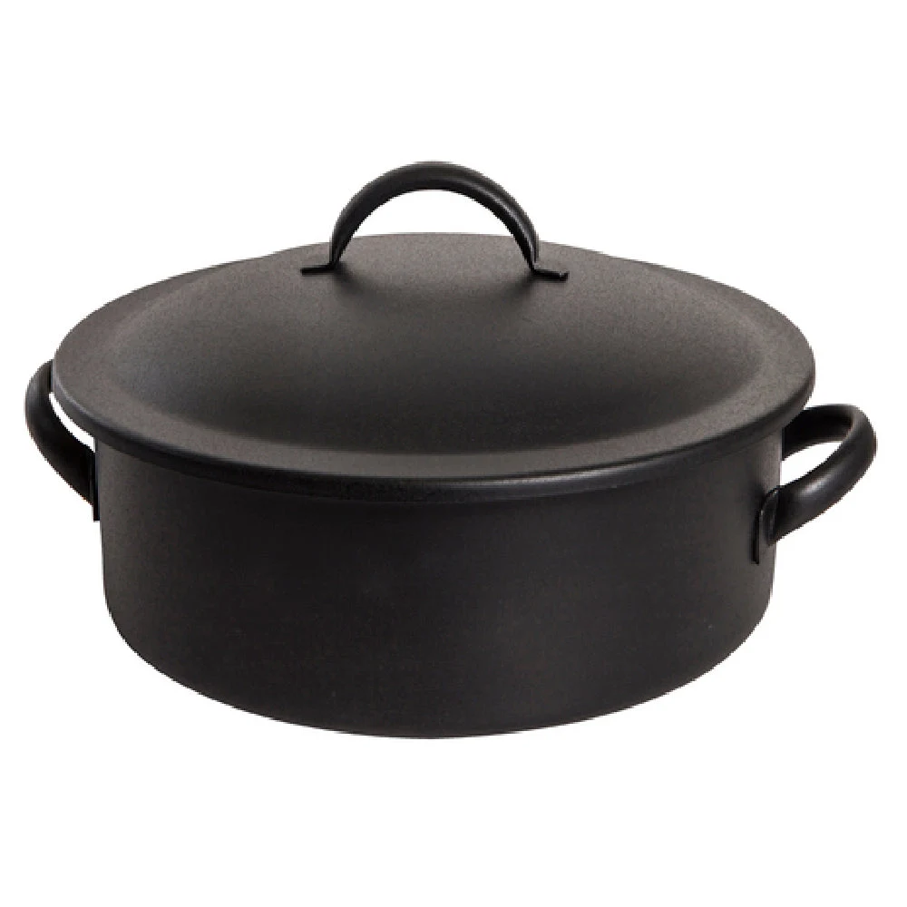 Steelite DW02CWG8BK 2.0 Qt Round Chafer Induction Ready Black Stainless Steel