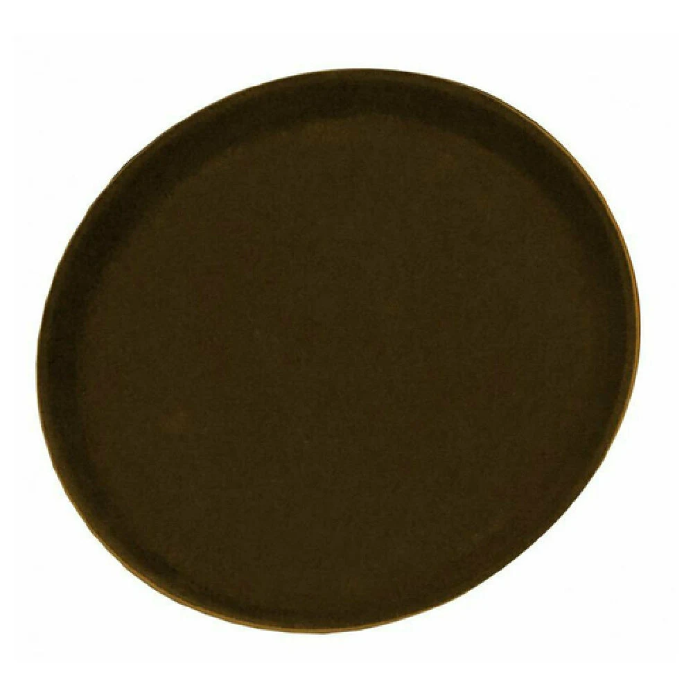 Omcan 80112 11 Inch Brown Non-Slip Round Serving Tray Plastic