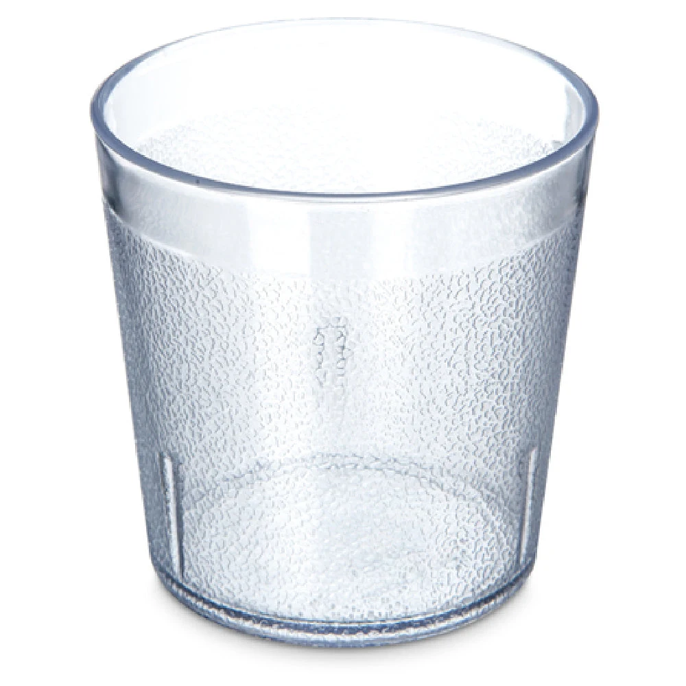 Carlisle 552907 9 Oz Stackable Old Fashioned Tumbler Textured Clear SAN