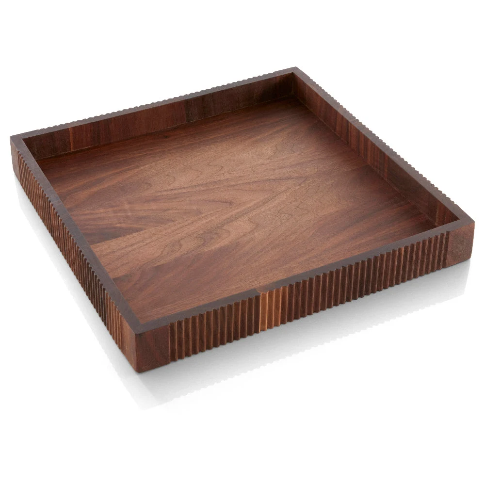 BauscherHepp 53.0139.0435 12 Inch Tray Rectangle Wood Walnut with Style Lights by WMF