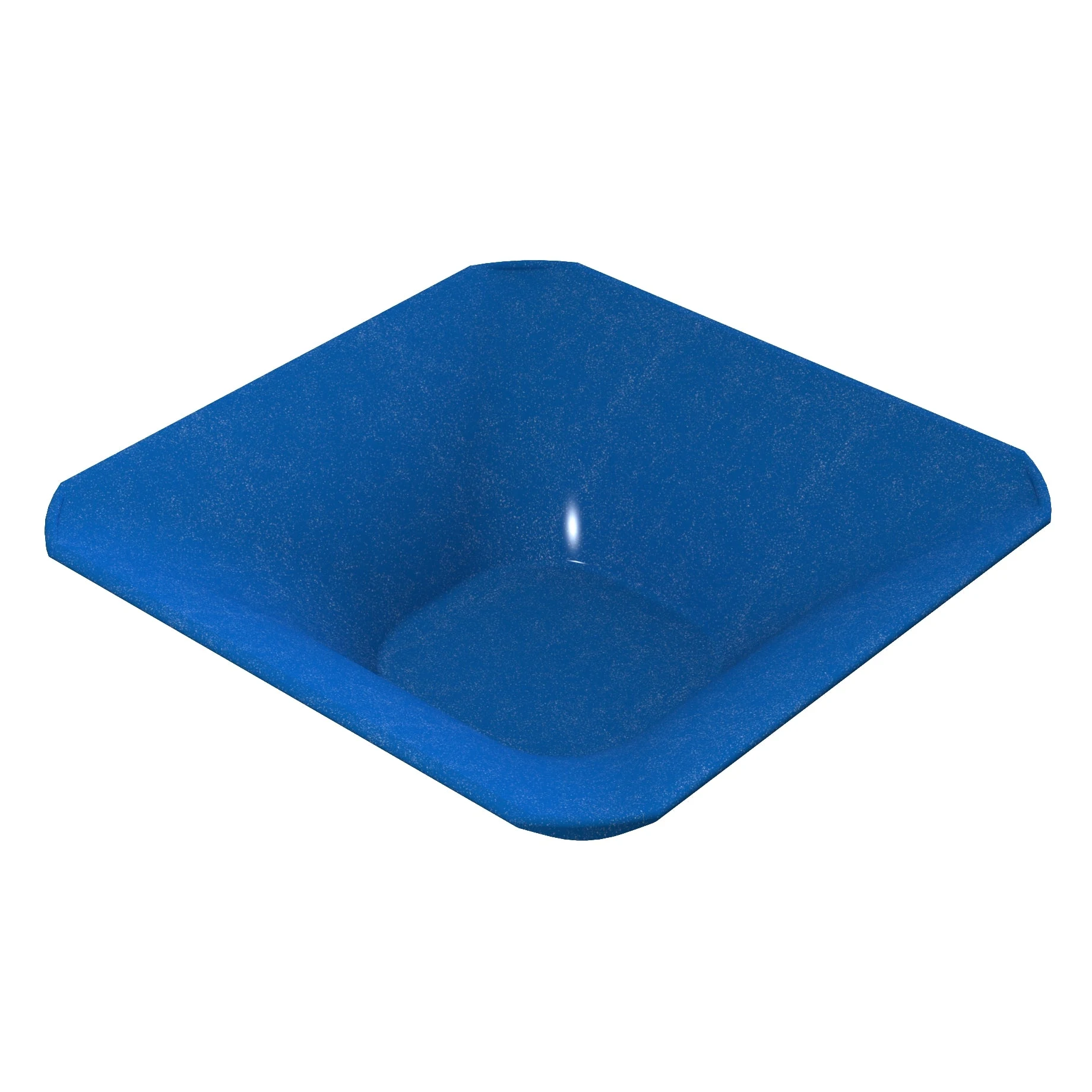 Tablecraft CW3510BS 4 Quart Bowl Cold Holding Square Dishwasher Safe Aluminum Blue Speckle Finish