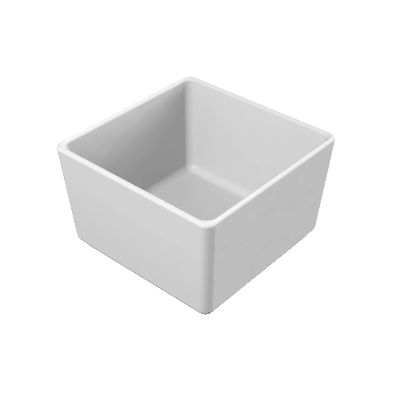 Tablecraft CW4024W 1 Qt Square Bowl Cold Holding White Duracoat Aluminum