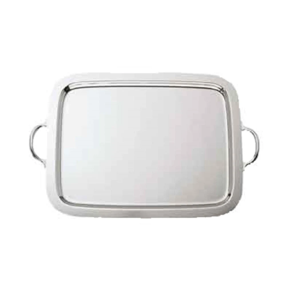 BauscherHepp 15.4558.5300 20-7/8 Inch Length Rectangular Tray with Handles Silver-Plated Stainless Steel