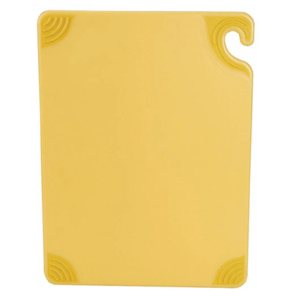 San Jamar CBG1502012YL 15 Inch Polypropylene Cutting Board with Safety Hook Yellow