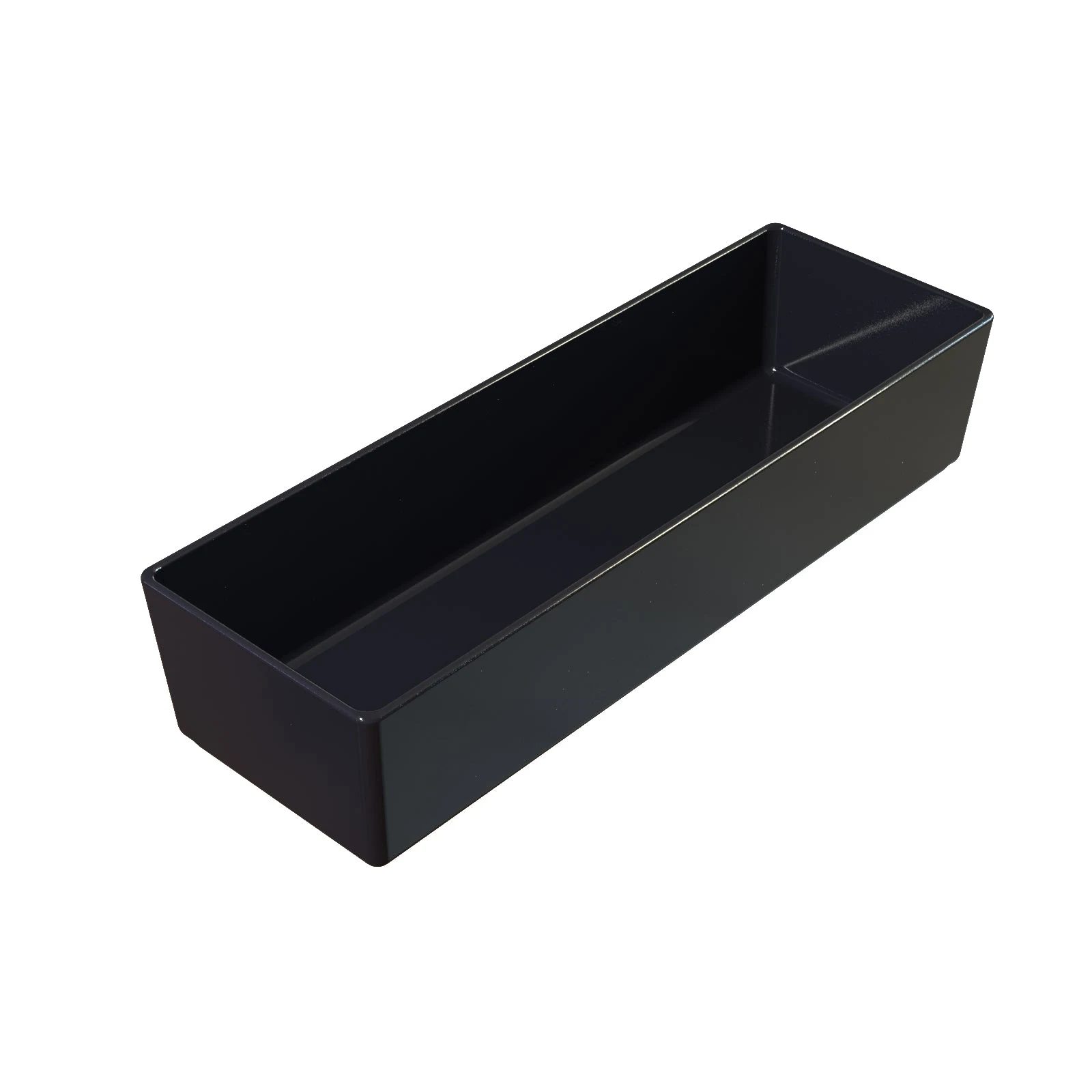 Tablecraft CW4020BK 2-3/8 Quart Rectangular Bowl Durable Aluminum Cold Holding