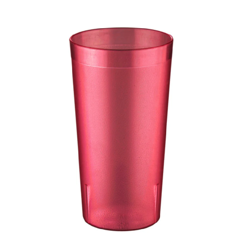 CAC China BVPT-32RD 32 Oz Pebbled Tumbler Break Resistant Stackable Red SAN Plastic