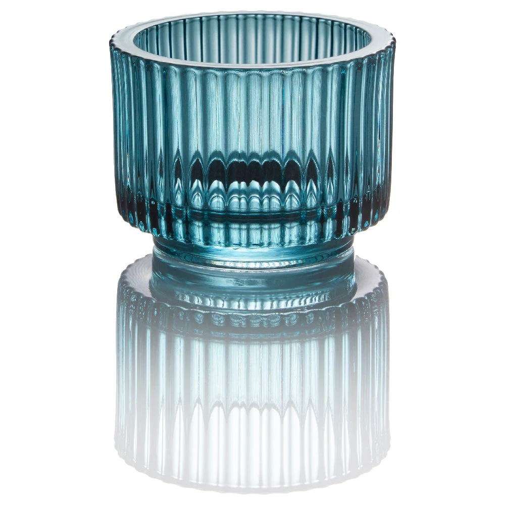 BauscherHepp 53.0062.0208 2.8 Inch Round Candle Lamp Glass Blue Green