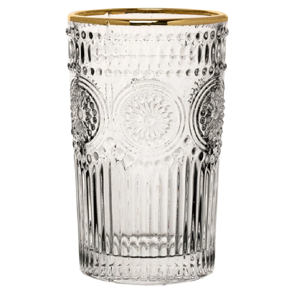 Hospitality Brands HG90079G-024 12.5 Oz Glass Non-tempered Gold Rimmed Pack 24