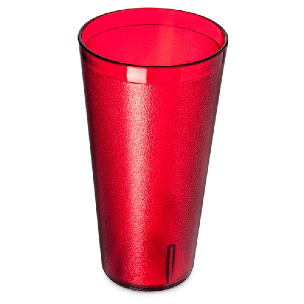 Carlisle 5232-63550I 32 Oz Tall Tumbler Textured Red SAN Stackable with Dishwasher Safe