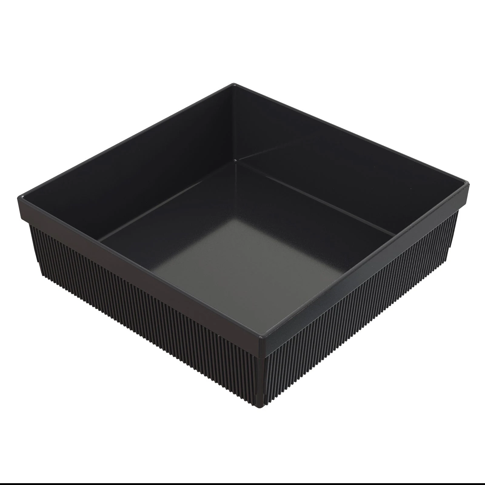 Tablecraft CW1494BK 24 Qt Square Bowl Cold Holding Metal Black Finish