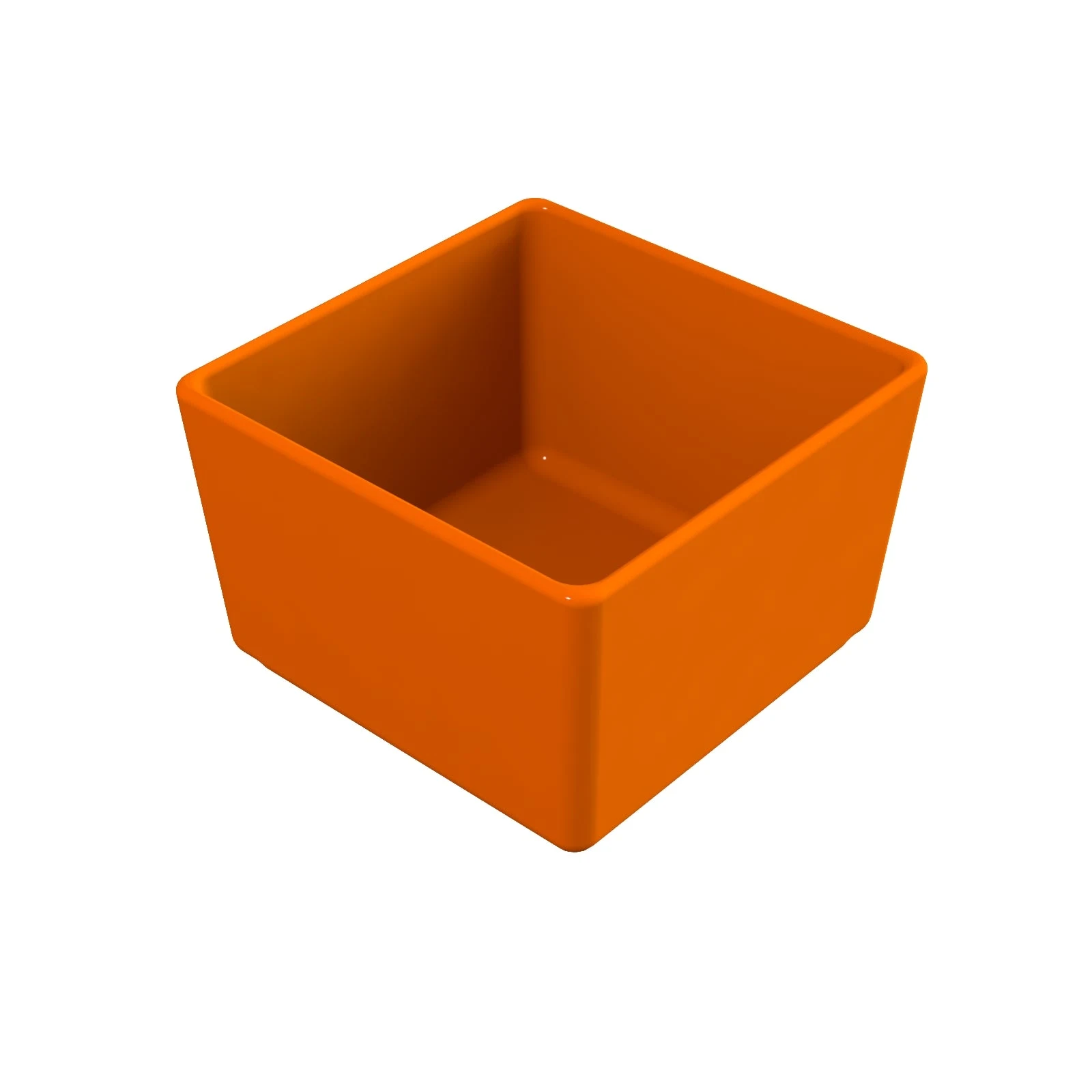 Tablecraft CW4000X .75 Quart Square Bowl with Orange Duracoat Aluminum Finish