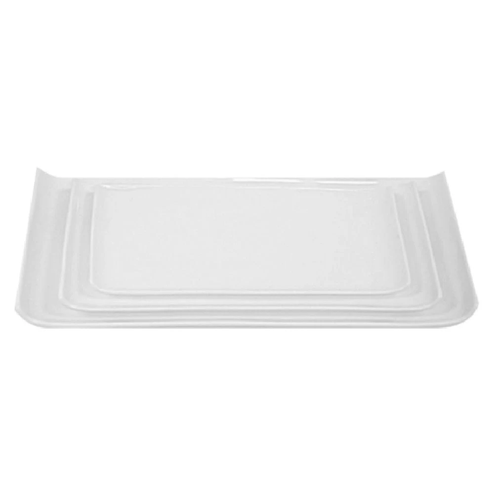 Tableware Solutions USA BCMX.04.35 14 Inch Rectangular Tray China Curled Edge
