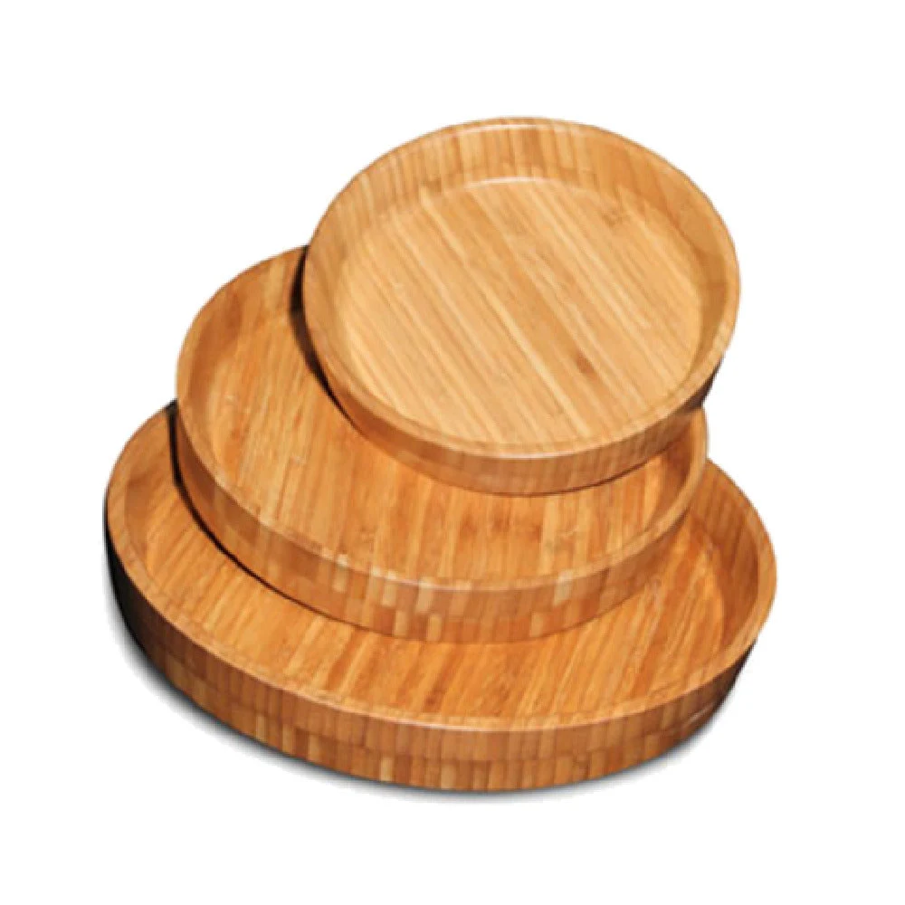 Town 34233/DZ 12 Inch Serving Plate Round Bamboo Dozen