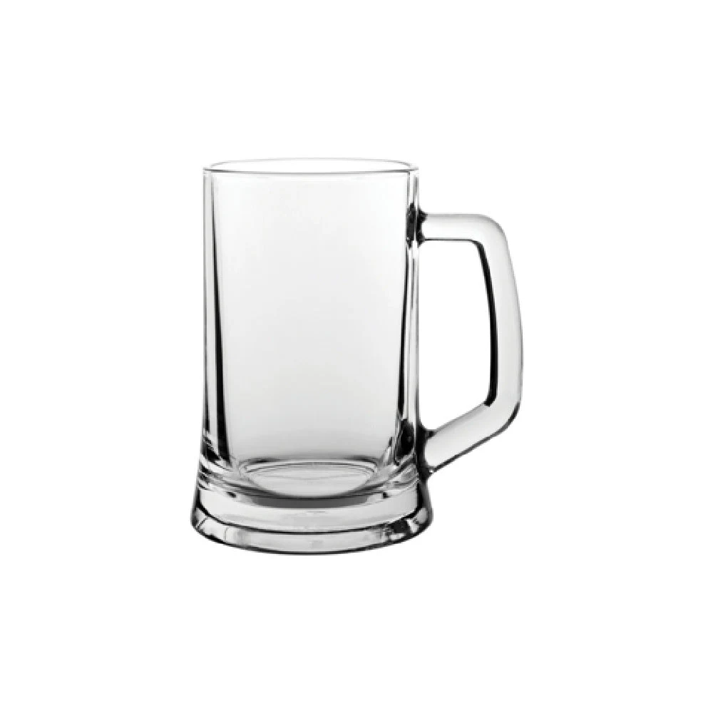 Steelite P55229 23 oz Handled Beer Mug Soda Lime Glass Dishwasher Safe