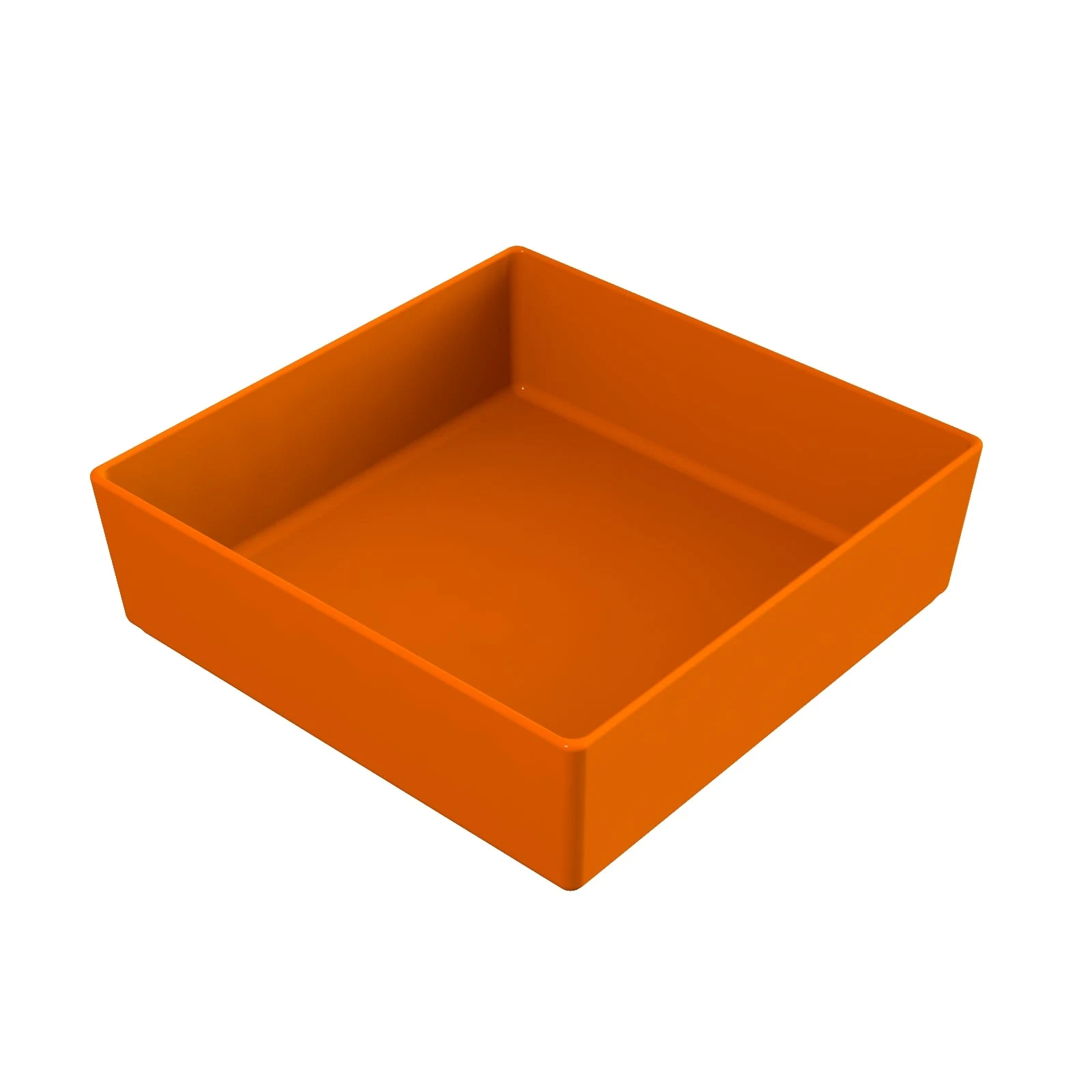 Tablecraft CW4004X 4 Quart Square Cold Holding Bowl Aluminum Orange Finish
