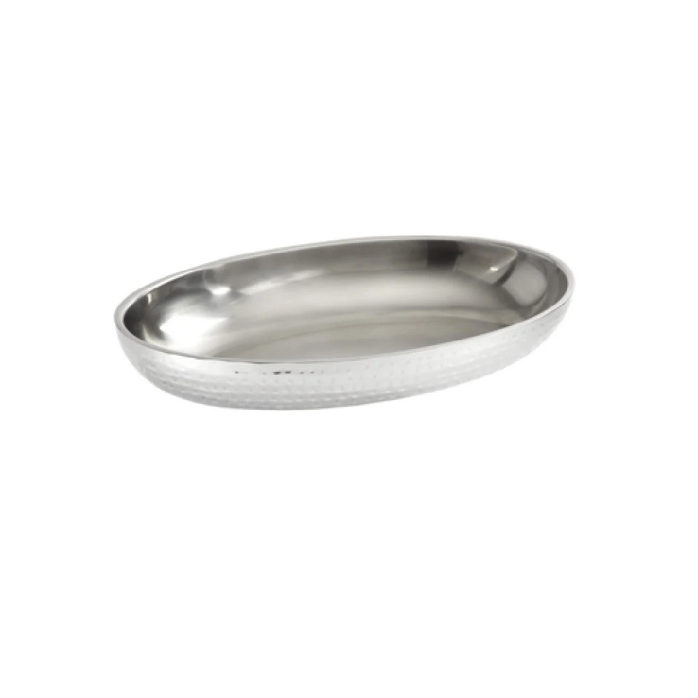 American Metalcraft DWHVSEA14 14 Inch Oval Seafood Tray with Hammered Finish Stainless Steel