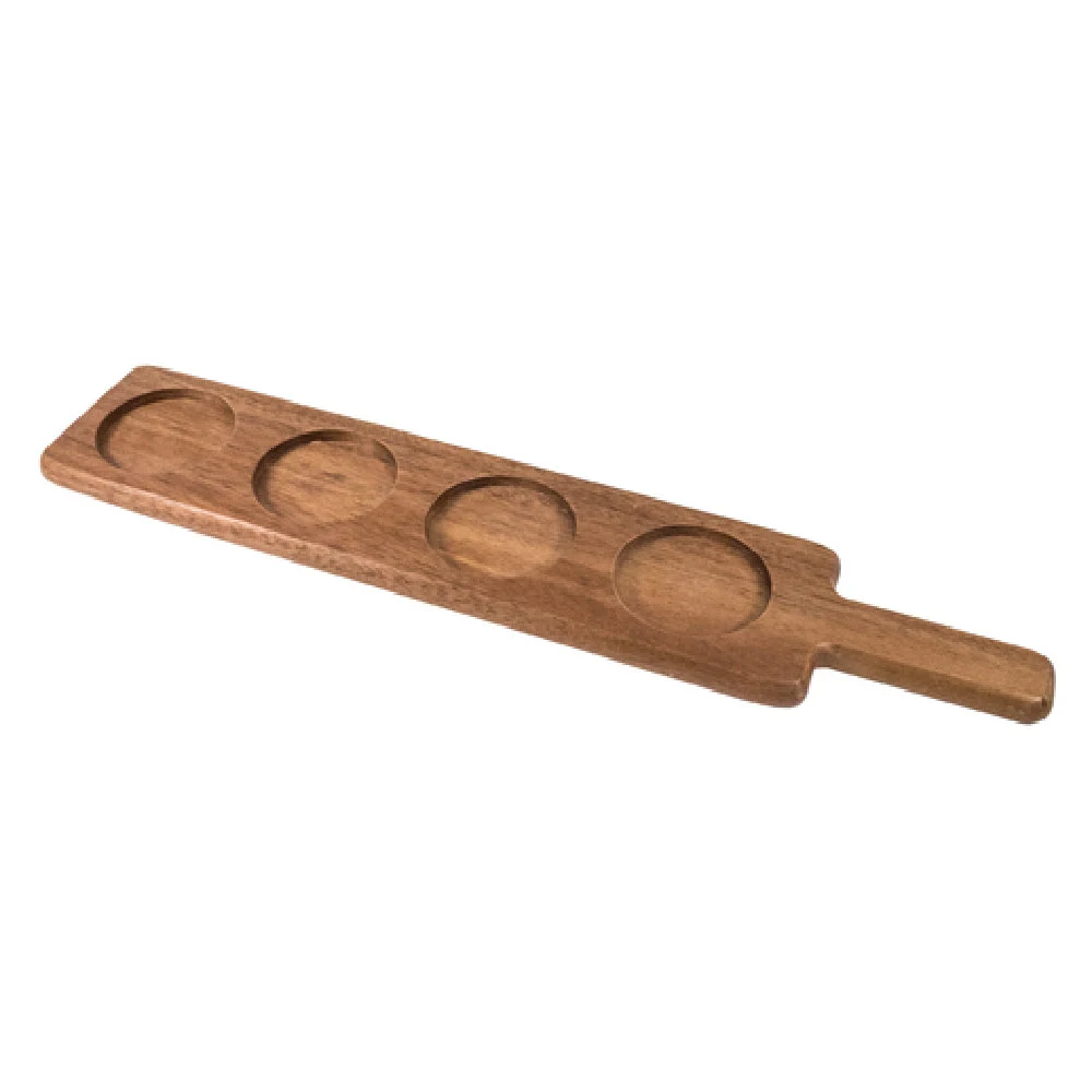 On The Table 132 17-1/2 Inch Beer Wine Flight Paddle Dishwasher Safe Acacia Wood