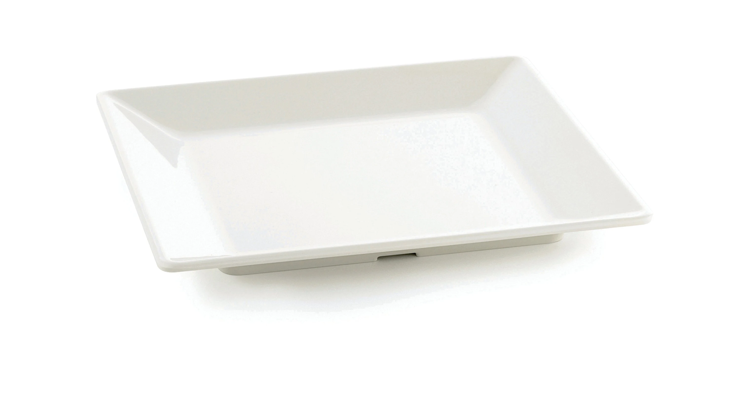 Tablecraft M1414 14 Inch White Square Tray with Dishwasher Safe Melamine
