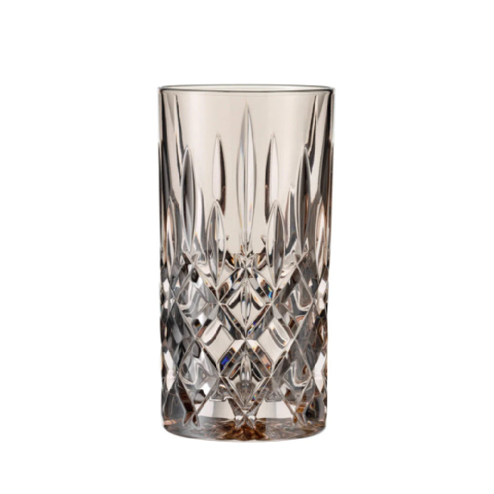 Libbey N105713 13-1/4 Oz. Dishwasher Safe Lead-Free Crystal Hi Ball Glass Taupe