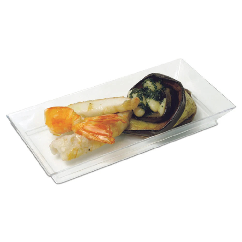 JB Prince R594 5 Inch Sea Green Rectangular Disposable Appetizer Plate 200 Packs