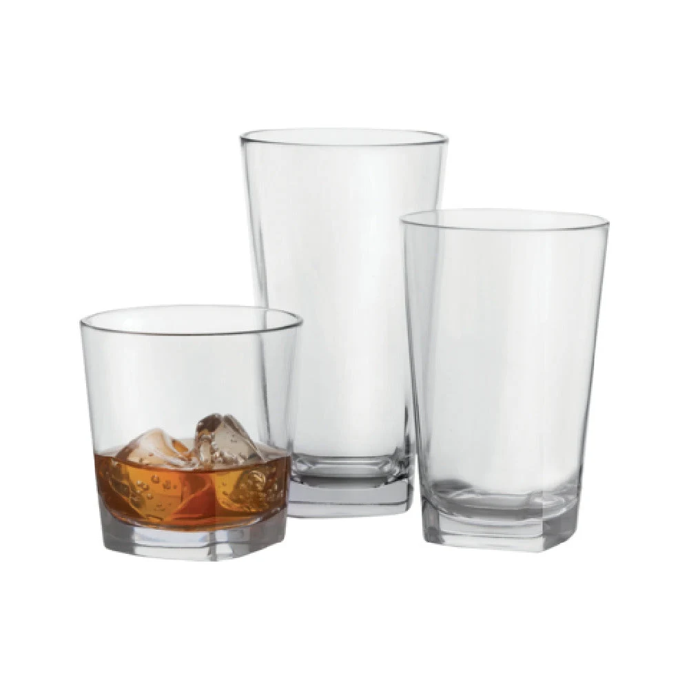GET Enterprises SW-1472-CL 16 Oz Cubed Beverage Glass Clear SAN with Break Resistant