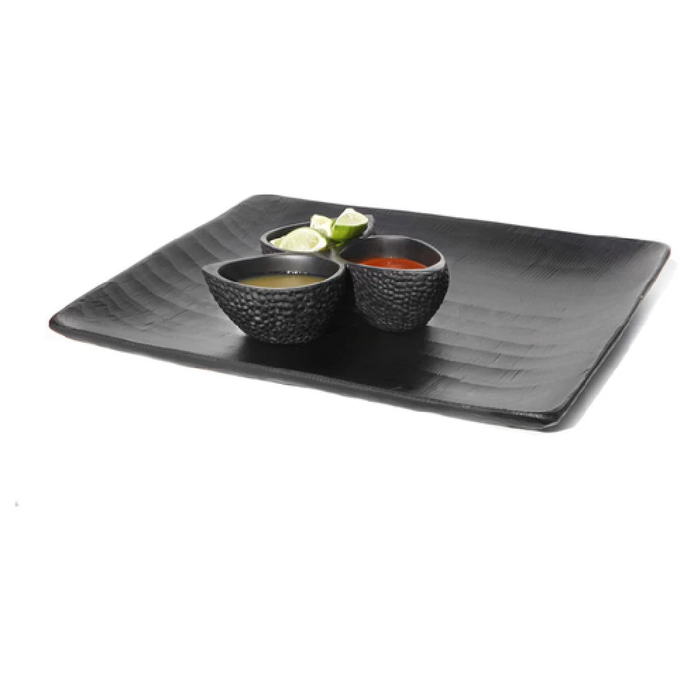 Steelite KMK2103ES 16 Inch Rectangular Tray Dishwasher Safe Resin Black