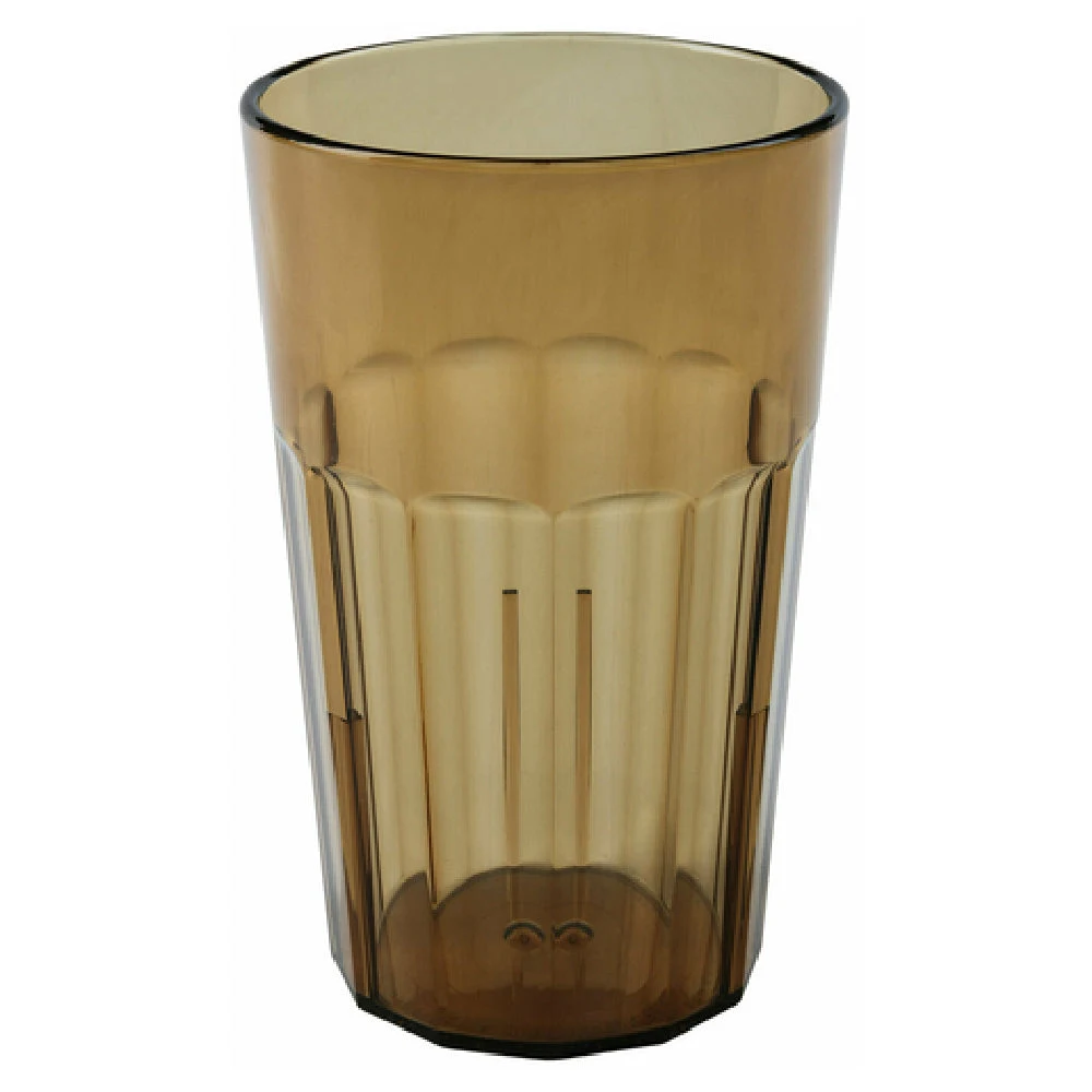 Cambro NT14153 14 Oz Fluted Tumbler Impact Resistant SAN Amber