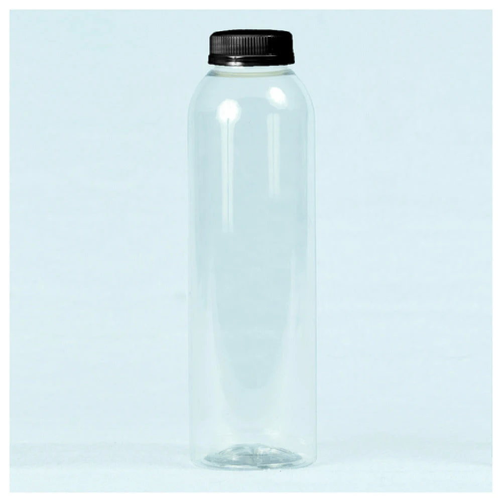 Buccaneer Container Corp 32160080203 8 Oz Juice Bottles Clear PET Combo Packed Black Lids