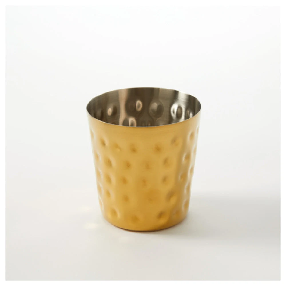 American Metalcraft FFCGH37 14 Oz Fry Cup Gold Hammered Stainless Steel
