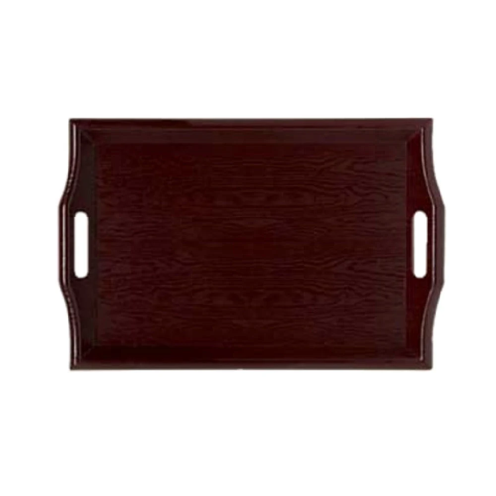 GET Enterprises RST-2517-1-M 25 Inch Rectangular Room Service Tray Plastic Mahogany