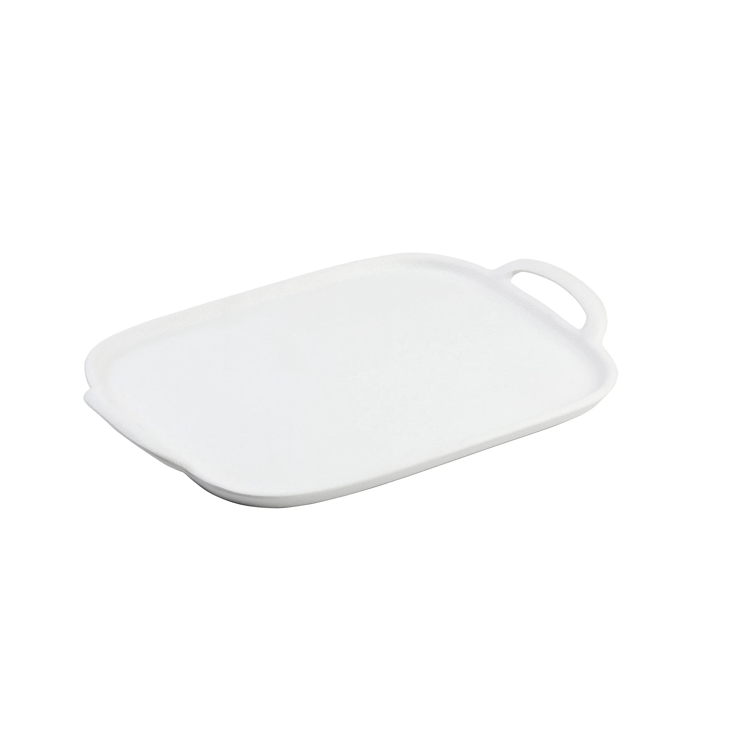 Tablecraft 11494 12-1/4 Inch Melamine Serving Tray White Faux Cast Iron
