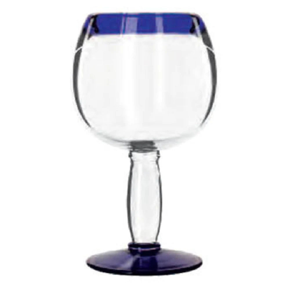 Libbey 92314 21 Oz Round Cocktail Glass with Cobalt Blue Rim Glass