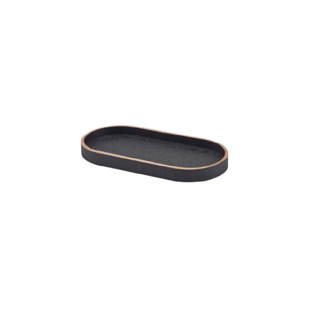 Steelite GWWVTV23BK Oval Tray Wood Veneer Black 9.0