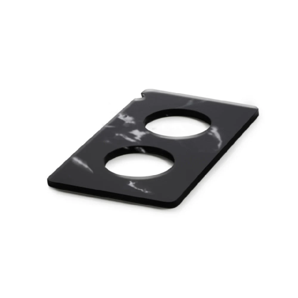 Revol 660483 12 Inch Rectangular Display Tray Resin Black Marble for 2 Bottles
