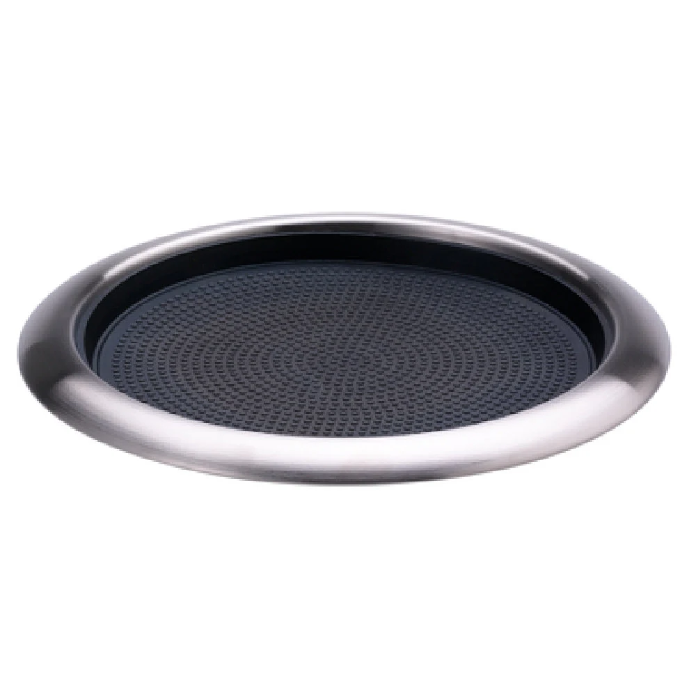 Service Ideas TR119RI 11 Inch Diameter Round Tray with Removable Silicone Insert