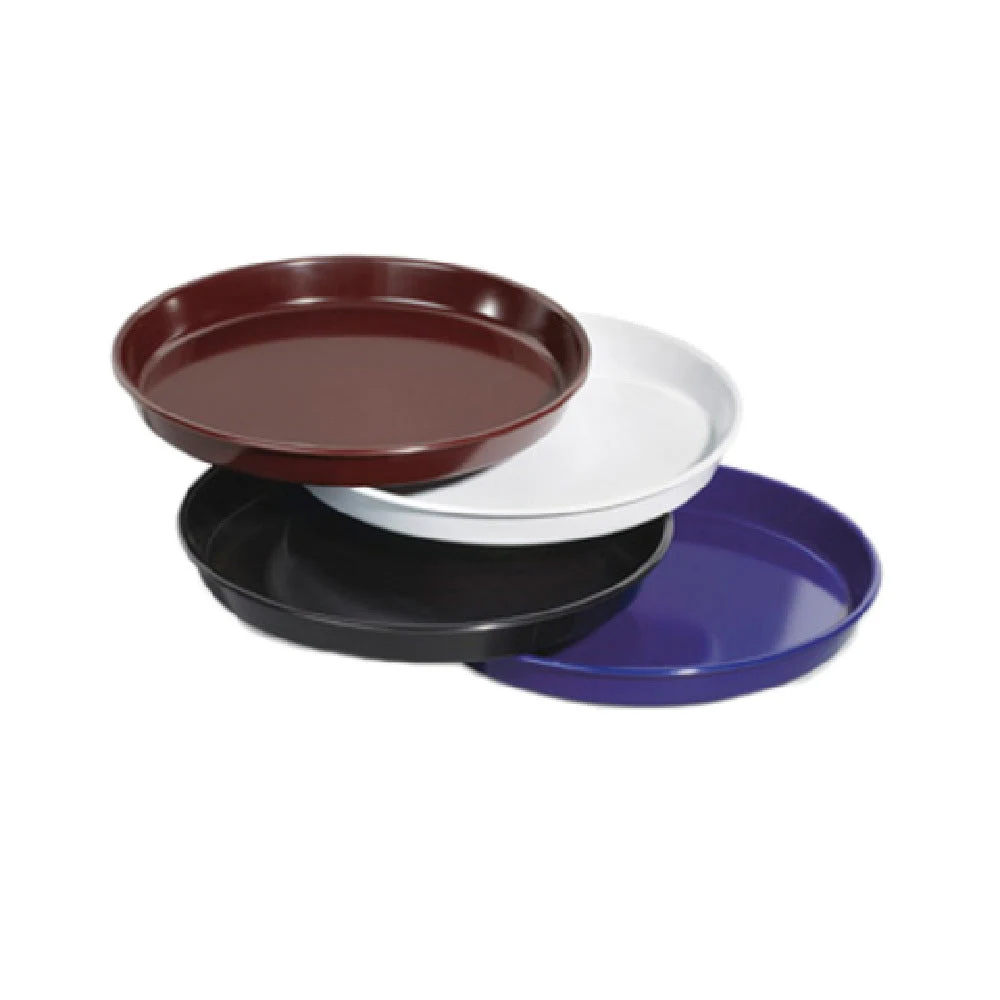 GET Enterprises ST-13-BK 13 Inch Black Round Bar Tray Break Resistant Melamine