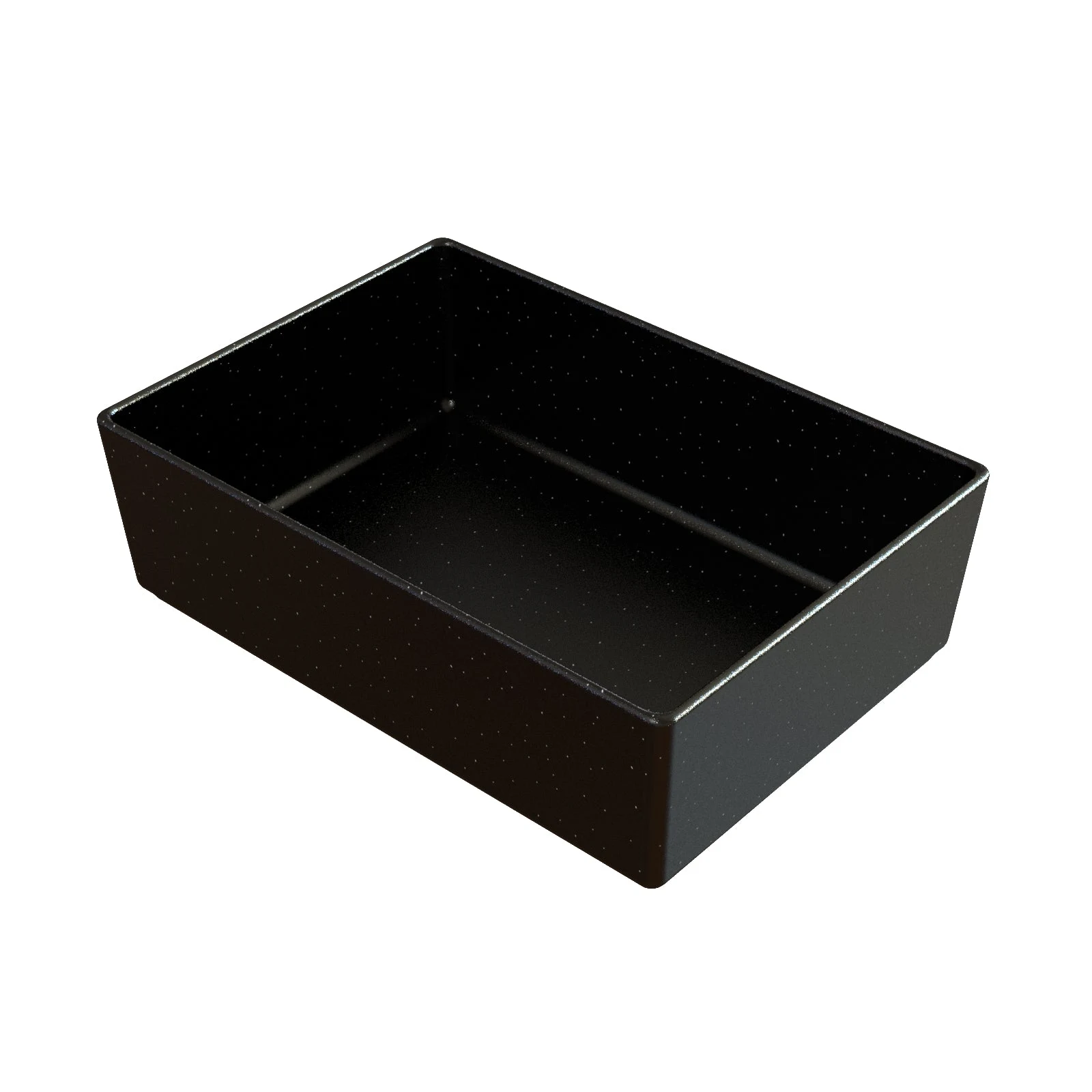 Tablecraft CW4002MS 3 Qt Rectangular Bowl with Straight Edge Aluminum Midnight Speckle Finish