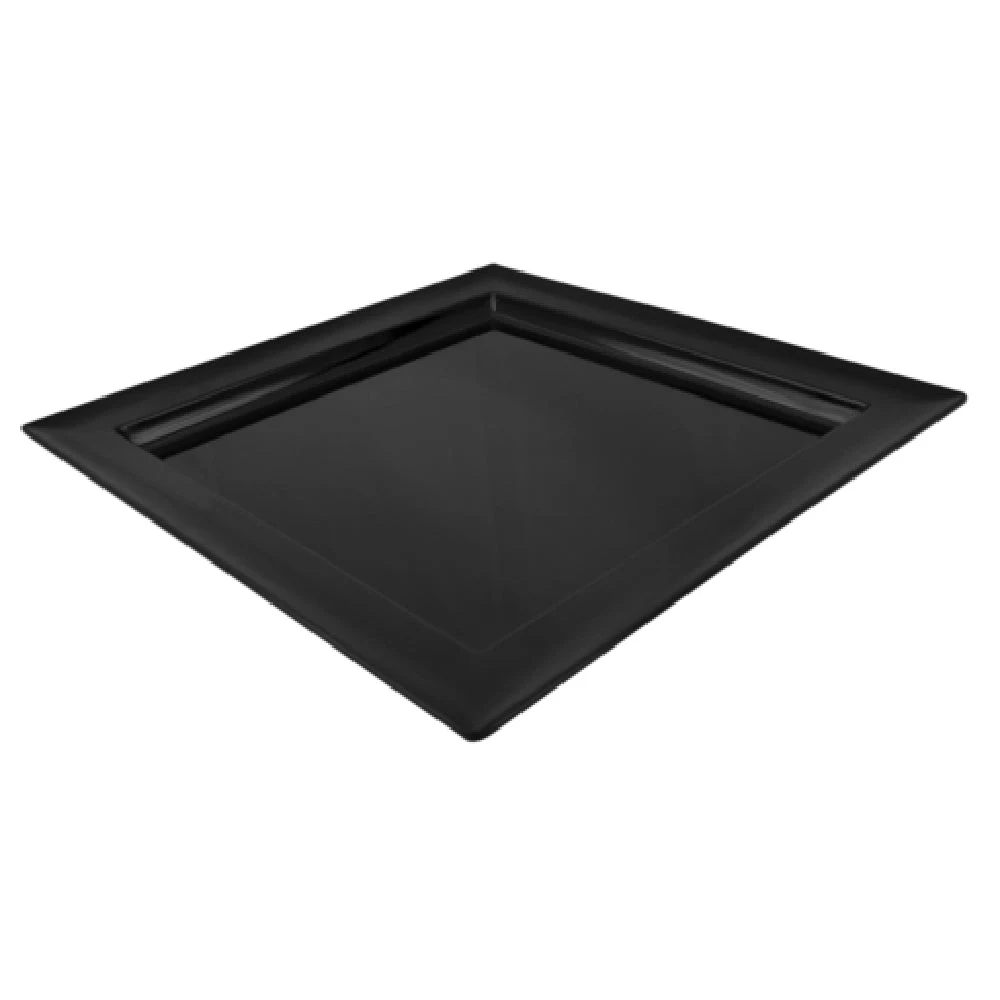 BauscherHepp TB1778 14-3/4 Inch Square Tray Black Melamine Dishwasher Safe