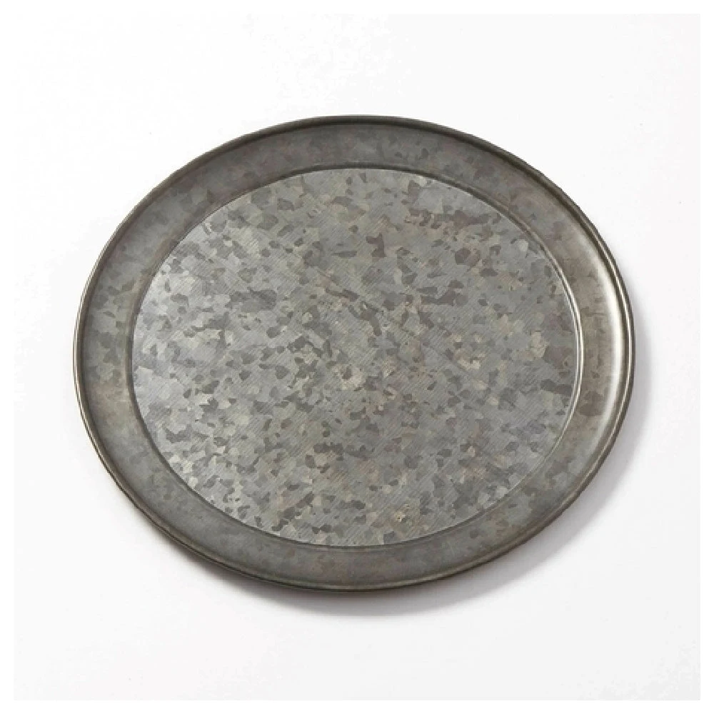 American Metalcraft GTP12 12 Inch Round Serving Tray Galvanized Onyx Finish Metal