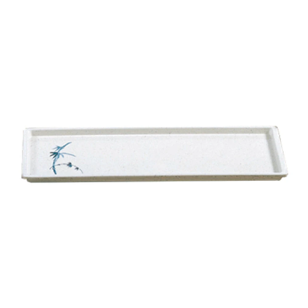 Thunder Group 0900BB 13-1/2 Inch Rectangular Sandwich Tray Break-Resistant Melamine Blue Bamboo