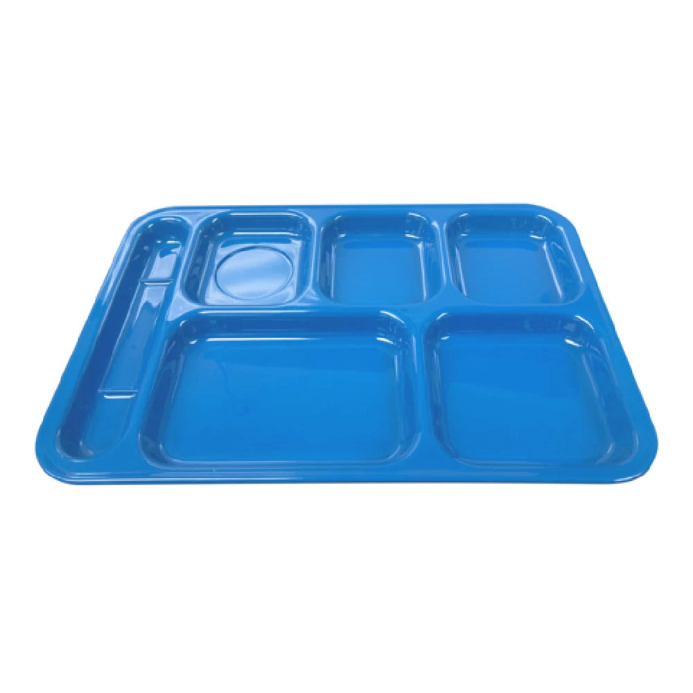 Thunder Group ML801BL 14-1/2 Inch Compartment Tray Blue Melamine 6 Compartment