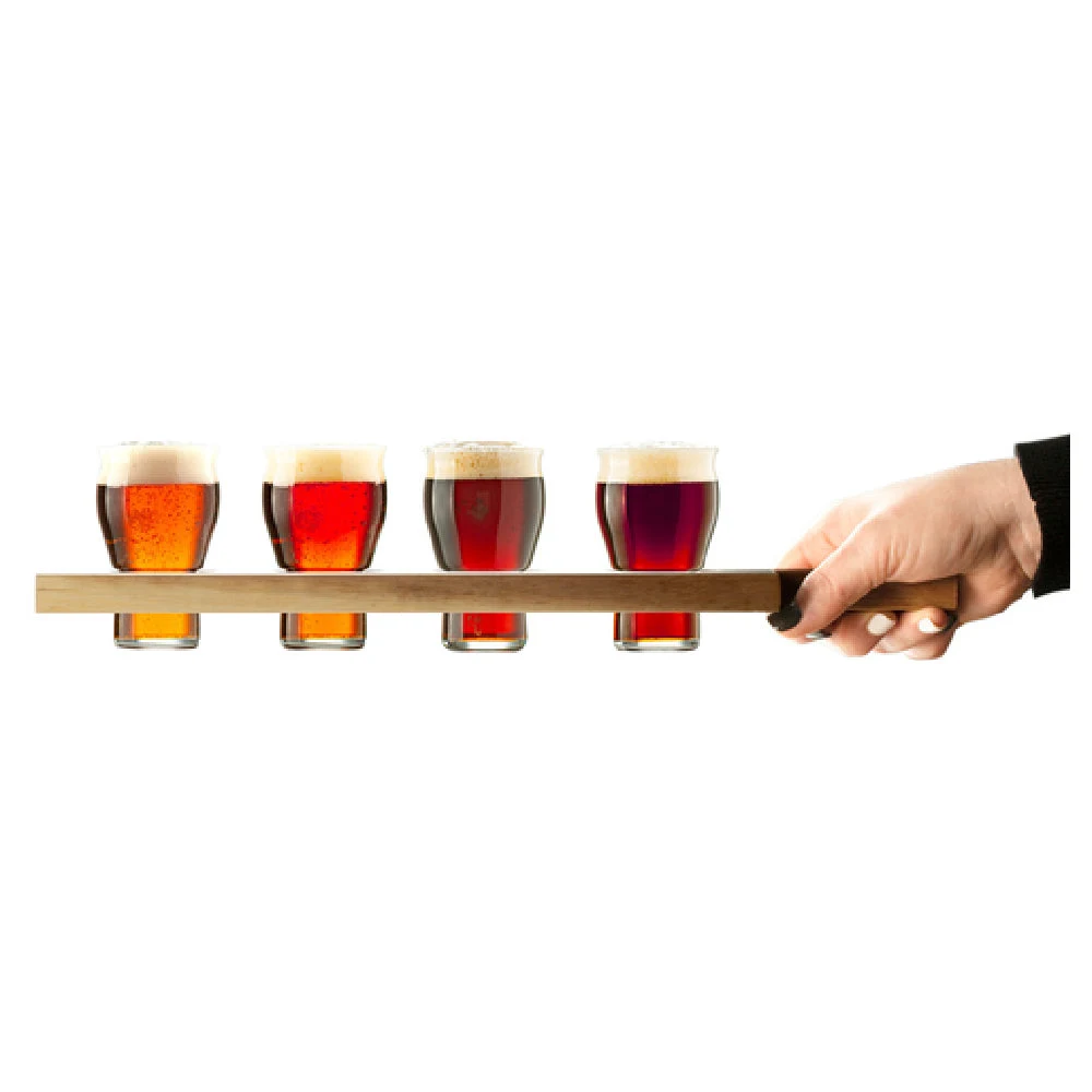 Hospitality Brands HG-BFW07-006 Wood Flight Serving Paddle Holds 4 Glasses