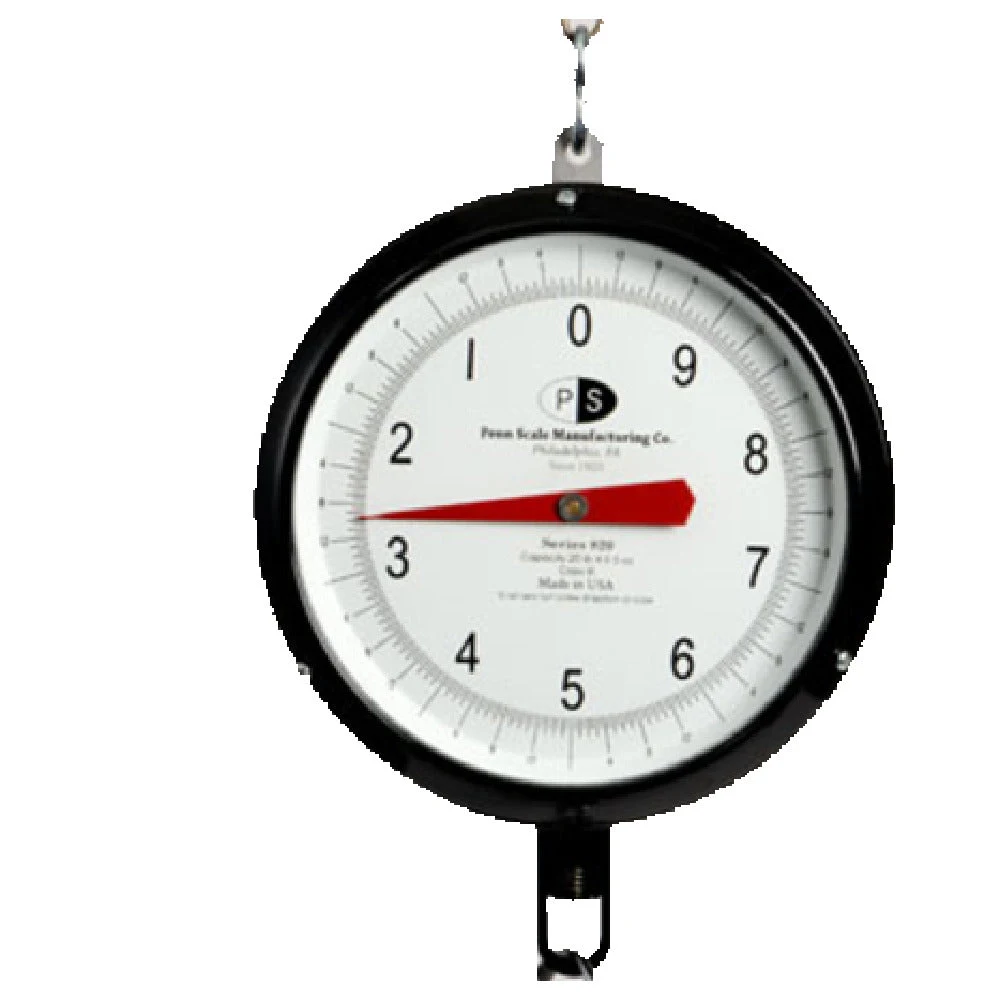 Penn Scale 820 HG-PX 20 Lb Dial Hanging Scale with Plexiglass Steel